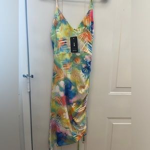 New With Tags! Privy Multi-colored Tropical Print Asymmetrical Bottom. Size S